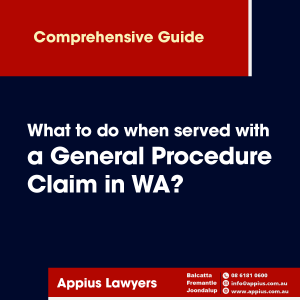 General Procedure Claim in Western Australia